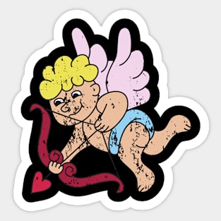 Retro Vintage Grunge Valentine's Day Cupid Sticker